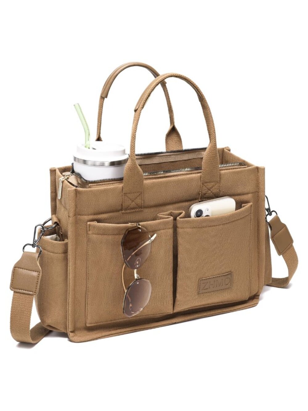 Canvas Tote Bag Large Laptop Crossbody Shoulder Purse for Work Travel